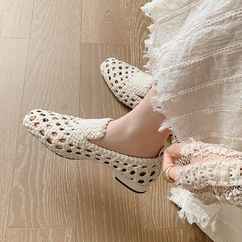 Casual Sandal Leather - รองเท้าสานหนังแท้แฟชั่นสุดฮิตปี 2026 รองเท้าส้นเตี้ยระบายอากาศสำหรับผู้หญิง รองเท้าลำลองแบบสวมสำหรับฤดูร้อน รองเท้าลำลองสำหรับผู้หญิง