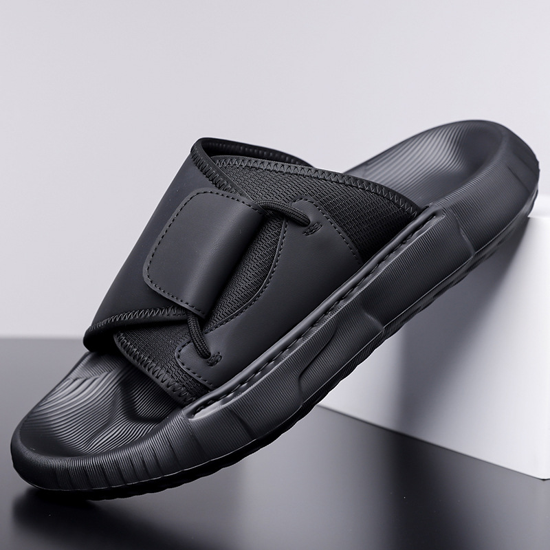 Flip Flop Leather Men - รองเท้าแตะผู้ชายแบบสวม รุ่นใหม่ประจำฤดูร้อนปี 2026 สีพื้น หนังแฟชั่น นุ่มสบาย