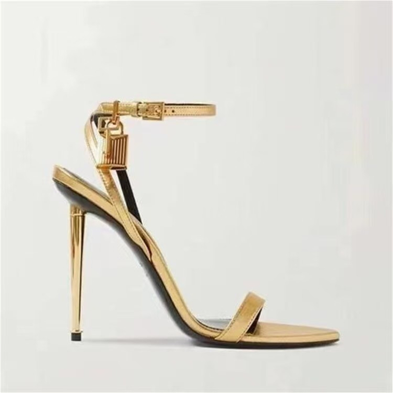 รองเท้าส้นเข็มสีทองแบบมีสายรัด - Casual Sandal Leather บทวิจารณ์และราคา