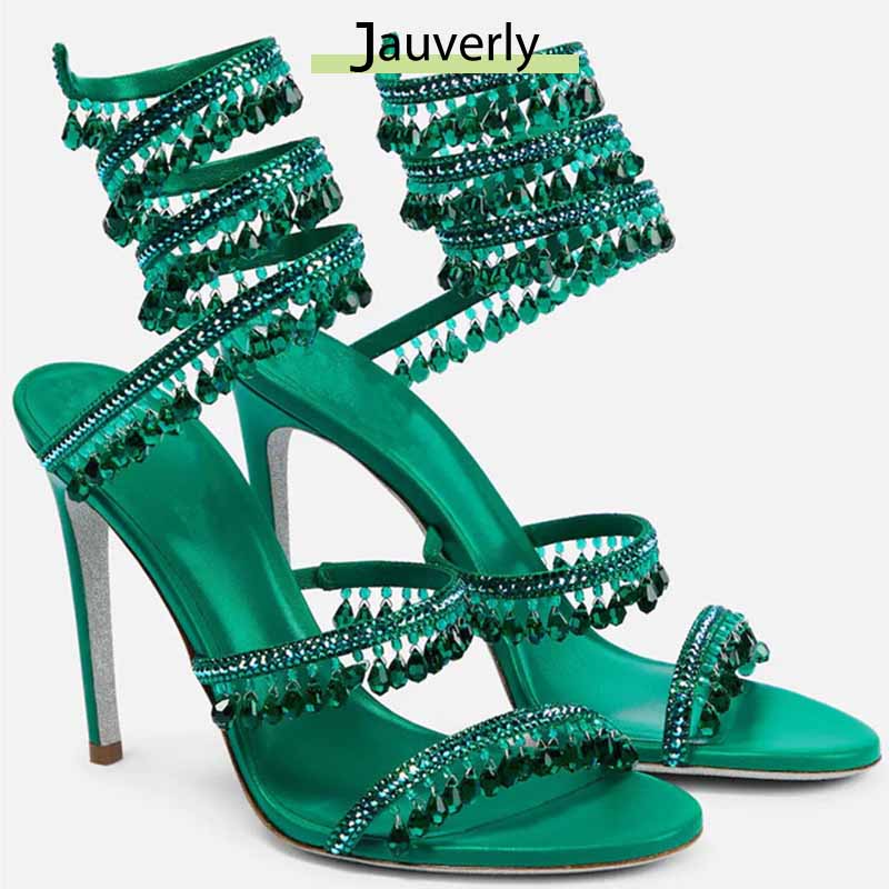 รองเท้าส้นสูงผู้หญิงประดับเพชร - Casual Sandal Leather บทวิจารณ์และราคา