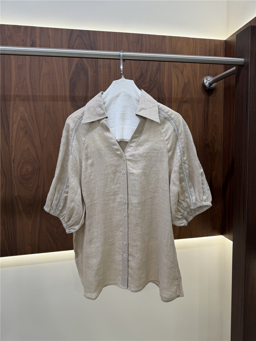 เสื้อแขนสั้นคอปกสำหรับผู้หญิงแ - Short Linen Drawstring บทวิจารณ์และราคา