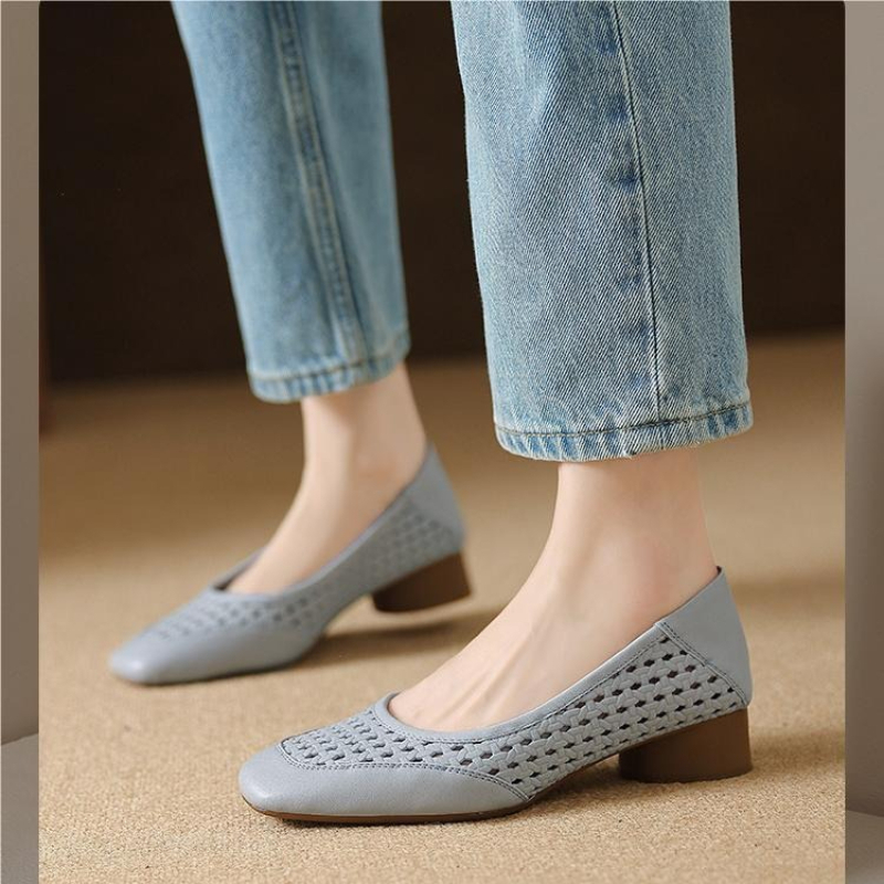 รองเท้าส้นสูงแบบโปร่ง ดีไซน์ให - Casual Sandal Leather บทวิจารณ์และราคา