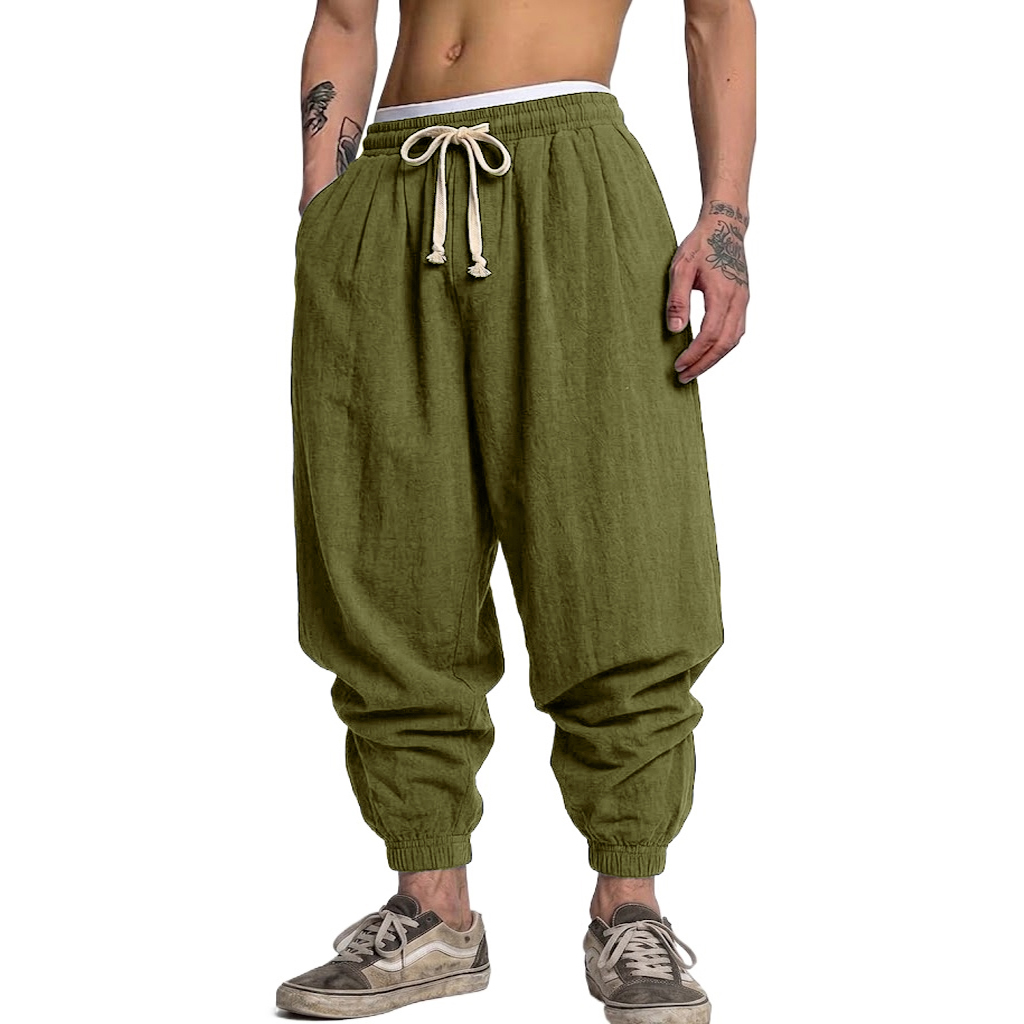 กางเกงผ้าฝ้ายลินินสไตล์เกาหลีส - Short Linen Drawstring บทวิจารณ์และราคา