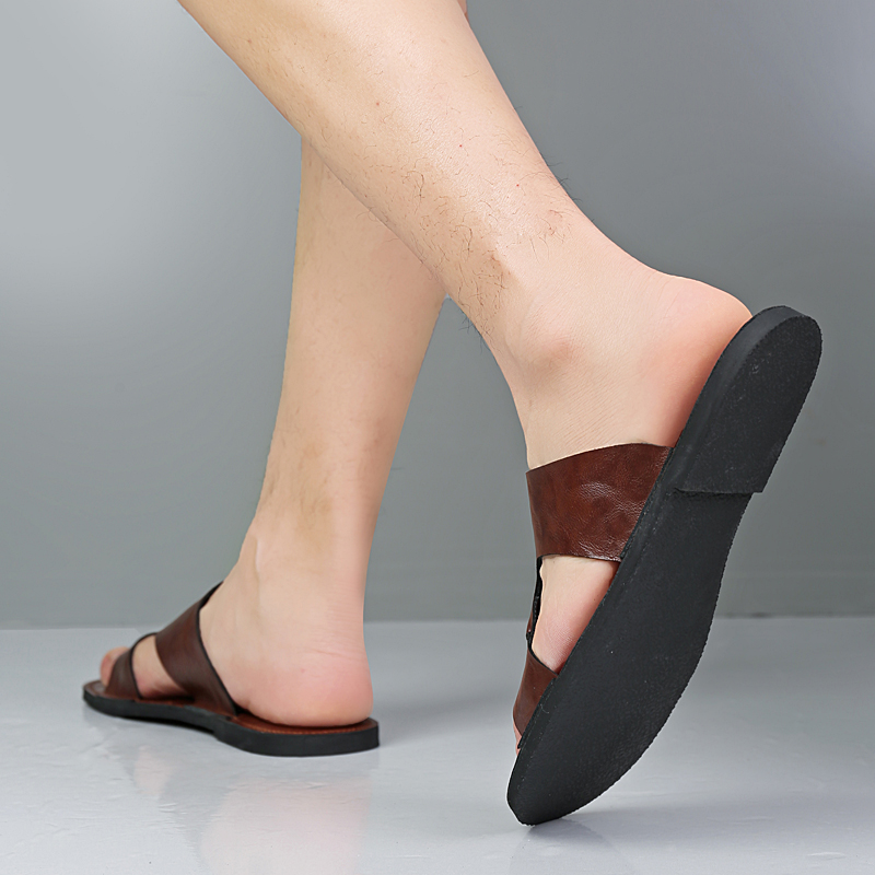 รองเท้าแตะหนังทำมือสำหรับผู้ชา - Flip Flop Leather Men บทวิจารณ์และราคา