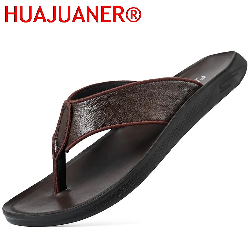 รองเท้าแตะลำลองผู้ชายสำหรับใส่ - Flip Flop Leather Men บทวิจารณ์และราคา